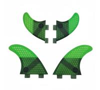 Gralara Surfboard Honeycomb Fiberglass Fins With Double Tabs Lightweight Structure For Speed And Control Suitable for shortboards retro fishes wider boards and coastal surfing , Green