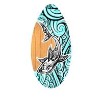 Gralara Surfing Toy - Wooden Skim Board, Ideal Size of 37 Inches for Various Users, Waves Shark
