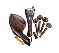 Gralara Tailpiece Chinrest Pegs String Instrument Support Pin Set Classic Look Carved Violin Peg Set Rich Resonance Violin Accessory Kit for Instrument Making, Hornwood