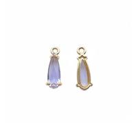 Gralara Teardrop Pendant Micro-Set Raindrop Pendant Color-Retaining Drop Charm for Earring Making, Lavender Purple
