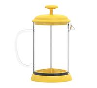 Gralara Thickened Borosilicate Glass Coffee Maker Pot Heat Resistance Easy to Clean No Coffee Ground Espresso Plunger 800ml for Kitchen Home, Yellow