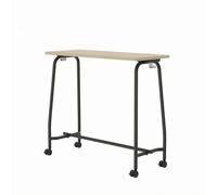 Gralara Training Desk Smooth Rectangular Desk Modular Metal Tubular Frame Panel Surface Suitable for Instruction Conference Office Room, Wood Grain
