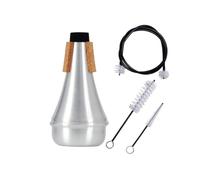 Gralara Trumpet Mute Straight Mute Practice Reducer Brass Mute With Cleaning Tube And Aluminum Alloy For Beginners Music Class Shared Housing