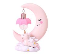Gralara Unicorn Moon Night Light Desk Light Home Decoration Gift Creative Ornament LED Nightlight Bedside Lamp for Office Bedside, Pink