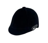 Gralara Velvet Riding Helmet Full Coverage Horse Riding Helmet Adjustable Headgear for Equestrians, Riders, Stables, Black, Summer Style - No Visor