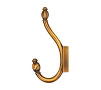 Gralara Wall Hook Zinc Alloy Double Hook Featuring Fluted End and Curved Hook Body for Coats Hats Bags and Towels Suitable for Entryways Bedrooms Kitchens and Bathrooms, Coffee