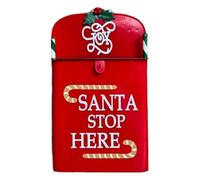 Gralara Wall-Mounted Christmas Mailbox with Iron Festive Design and Usable Letter Opening for Entrance Christmas Spirit and