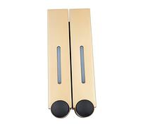 Gralara Wall Mounted Soap Dispenser Manual Press Liquid Sanitiser Container Pump Bottle Hotel Cafe Accessories, Gold Double