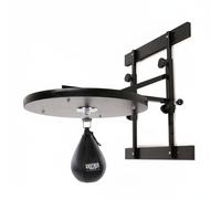 Gralara Wall-Mounted Speed Ball Steel Framework Frame Speed Ball Wall Rack Wood Finish Boxing Return Board for Home Gym, Black, 3.8cm Wood Board