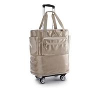 Gralara Wheeled Travel Bag Portable Bag with Trolley Lightweight Luggage for Hand Luggage, Gym, Array, Camel