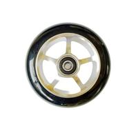 Gralara Wheels with Polyurethane Tires Lightweight Wheel with Aluminum Core Smooth Cushioning for Trick, Black, Silver, 100 24 Five-star Silver Inner Black Outer