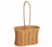 Gralara Wicker Basket with Handle Rattan Type Basket Washable Home Decor for Wedding, Slim Waist Basket
