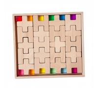 Gralara Wooden Blocks Construction Set Learning Toy Acrylic Pieces Stacking H Shaped Design Encourages Teamwork And Problem Solving Suitable for group activities classroom projects