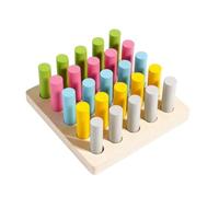 Gralara Wooden Child-Centered Peg Board Interactive Peg Board with Colored Pegs Screen Fine Motor Skills Toy for Preschoolers