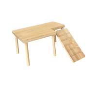 Gralara Wooden Hamster Platform, Hamsters Standing Platform with Legs, with Climbing Ladder,Small Animal Climbing Platform for Mouse, S