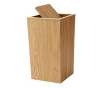 Gralara Wooden Trash Can 20L Rustic Sturdy Decorative Rubbish Container Garbage Bin for Powder Room Home Farmhouse Bedroom Hotel, light wood