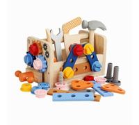 Gralara Wooden with Tools Disassemble Pretend Play Set Exploratory Assembly Toy for Kids, Preschool