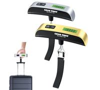 GRAM PRES Luggage Scale 2PCS, Travel Essentials, Portable Digital Postal Hanging Baggage Scale for Travel, Suitcase Weight Scale with Rubber Paint, 110lb/50kg, Temperature Sensor,Battery Included