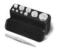 GRAM PRES Weight 210g, 9 PCS Stainless Steel Scale Calibration Weight Kit, 1g 2g 5g 10g 20g 50g 100g Calibration with Storage Box, Tweezers