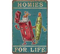graman Vintage Wall Decor And Weed Homies For Life Poster,Love Weed Art Retro Tin Signs,Kitchen Decor Metal Poster Vintage Metal Tin Sign,Wall Decor For Bars,Cafes,Home Beer 30cm X 40cm