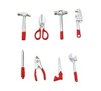 Gramigg 2. Miniature Workshop Tools 8PCS with Hammer Wrench Pretend Play Accessories for 1/12 Scenes Doll House Miniature Tool Set
