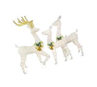 Gramigg 3Pcs Outdoor Christmas Light Acrylic Reindeer Decorations LED Stake Light for Garden Yard Holiday Party Enduring Outdoor Gardens Backyard Decorations