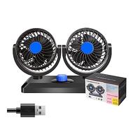 Gramigg Auto Fan Rotation Double Head Ventilation Device Variable Speed Adjustable Low Noise Air Cooling Conditioner Cooling Fan Pc Usb Silents Led Replacements For Rooms Extension Laptop With Air