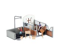 Gramigg Children Scene Model Collaborative Horse Care Toy Set Washing Station Tool And Realistic Miniature Equine Figures Simulation Horse Figurine