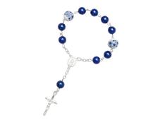 Gramigg Classical Crucifix Pendant Fashionable Alloy Design Beaded Wrist Chain For Men Women Spiritual Accessory Faith Inspired Alloy Wristband