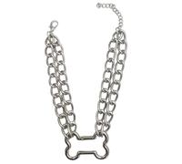 Gramigg Cool Bone Clavicle Chain Bone Link Necklace Hollow Bone Necklace Alloy Neck Jewelry for Men Women Hollow Bone Necklace