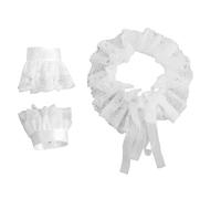Gramigg Elegant Detachable Lace Neckpiece And Cuffs Set Halloween Costume Accessories For Vintage Inspired Fashion Outfits Adjustable Lace Cuffs And Collar Accessory
