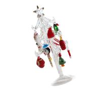 Gramigg Festive Multicolor Glass Christmas Tree Sculpture With Hanging Ornaments 15cm Tabletop Holiday Decor Miniature Colored Glass Christmas Tree