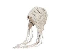 Gramigg Girls Hat Handwoven With Pearls Tassels For Vacations Photo Props Folk Headpiece Handmade Headgear