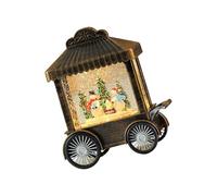 Gramigg Glowing Music Box Rotating Cart & Snowfall Scene With LED Lights Home Tabletop For Kids Adults Holiday Christmas Snow Decoration