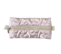 Gramigg Metallic Color Pencil Pouches Bowknot Print Pen Bag Large Capacity Pencil Case Travel Pen Organizers Travel Makeup Bag Heart Pattern Pencil Pouches