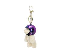Gramigg Motorcycle Bear Keychain Plush Keyring Cartoon Locomotive Animal Pendant For Bags And Phones Eye Catching Chain Motor Culture Accessory