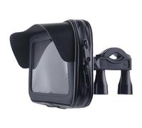 Gramigg Motorcycle Handlebar Mount Phone Holder Motorbike Phone With Sunvisor Rain Cover 360 Degree Rotating Phone Holder
