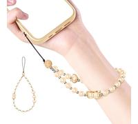 Gramigg Not Loss Phone Wrist Strap Pearls Beads Design With Strong ABS Rope Adjustable Phones Rope For Small Devices Multiple Functional Phone Wristlet