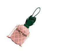 Gramigg Stylish Pineapple Design PU Crossbody Bag With Studded Chain Practical Lightweight For Daily Use And Outdoor Activities Pineapple Design Shoulder Bag