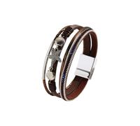 Gramigg Trendy Sea Star Accent Flexible Faux Leather Wrist Chain Bangle Jewelry Everyday Wear Trendy Jewelry For Women