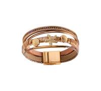 Gramigg Trendy Sea Star Accent Flexible Faux Leather Wrist Chain Bangle Jewelry Everyday Wear Trendy Jewelry For Women