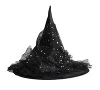 Gramigg Unique Sequins Witch Hat Halloween Costume Accessory For Halloween Party Decorations Hat Elegant Headwear For Masquerade