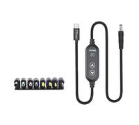 Gramigg USB C DC5.5mm Power Supply 100W With 5V/12V/15V/19V/20V Multiple Output USB To Direct Power Cord 8 Adapters For Laptops Voltages Control Charging Cable