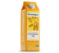Gramiyaa Cold Pressed Groundnut Oil 1 Litre| Traditionally Extracted | Chemical-free, Zero Trans-fat Cooking Oil | Unrefined | Kachi Ghani Peanut oil for Cooking