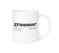 Grammar Definition Mug - Funny Grammar Mug - English Teacher Gift - Grammar Nerd Coffee Mug - Funny English Language Mug - White 11oz Ceramic Mug