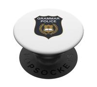 Grammar Police Badge To Serve And Correct English Teacher PopSockets Adhesive PopGrip