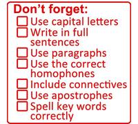 Grammar & Punctuation Marking Checklist Stamp Self-inking Teacher Stamp 5x5cm (Red)
