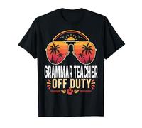 Grammar Teacher Off Duty Summer Sunglasses Retro Vacation T-Shirt