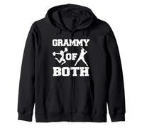 Grammy Of Both Cheer Baseball Funny Cheerleader Sport Zip Hoodie