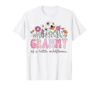 Grammy Of The Little Wildflower Pink Floral Birthday Girl T-Shirt